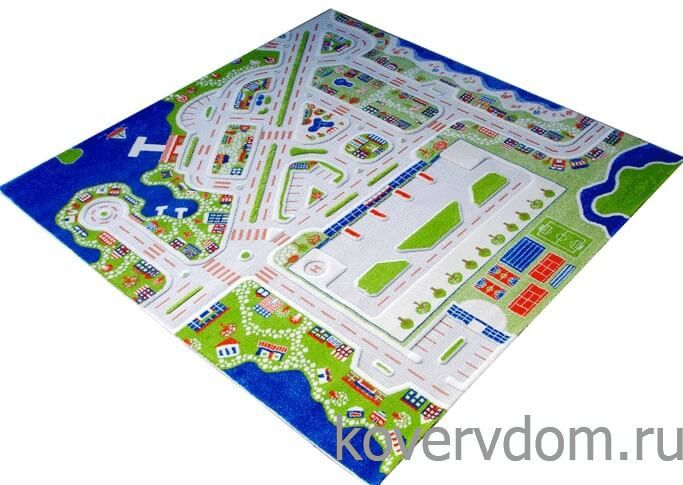 Детский развивающий игровой рельефный 3D ковер Городок арт.200Х200