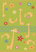 Круглый ковер детский FUNKY Giraffe a lime