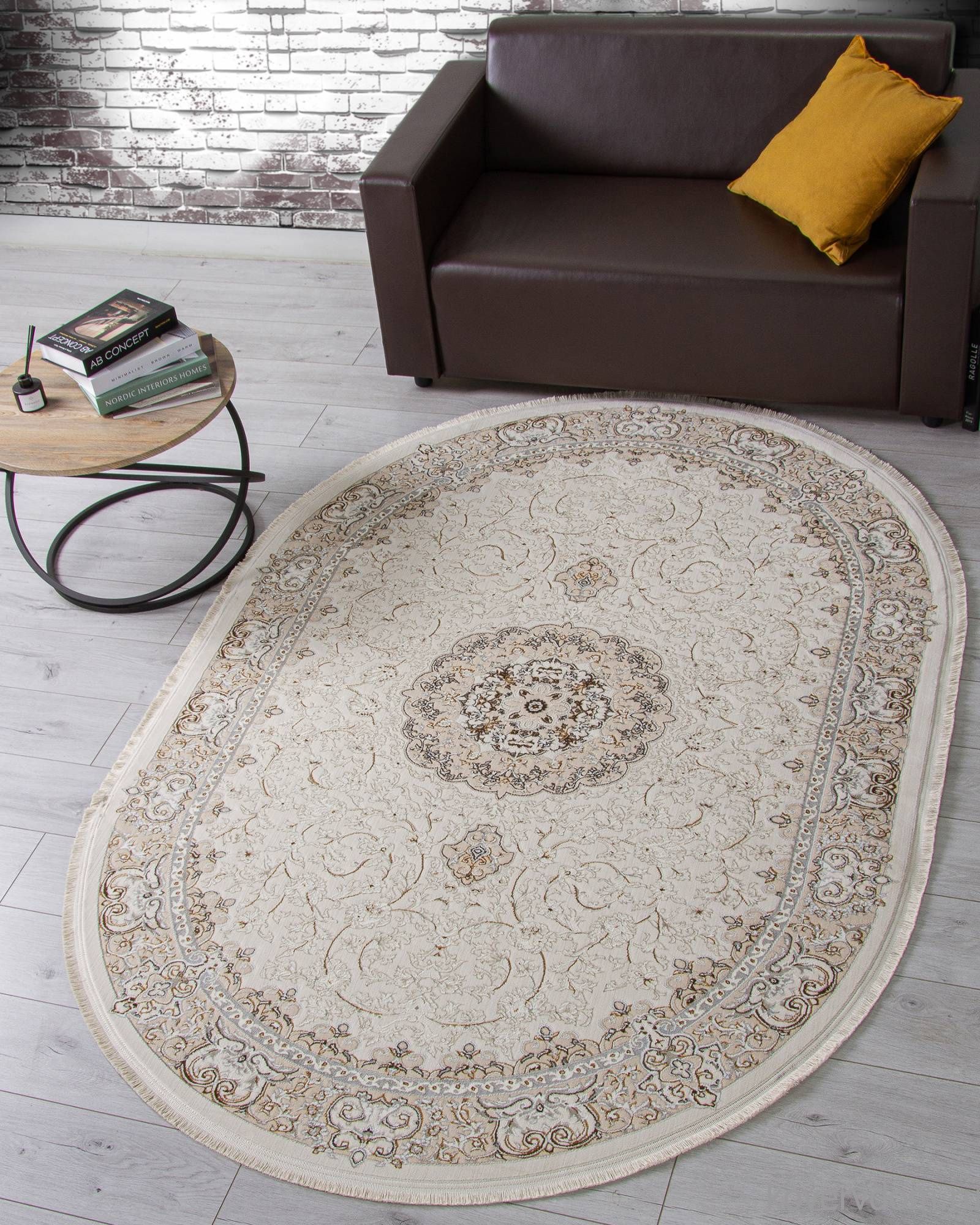 Ковер ZARINA M107A CREAM / CREAM Овал