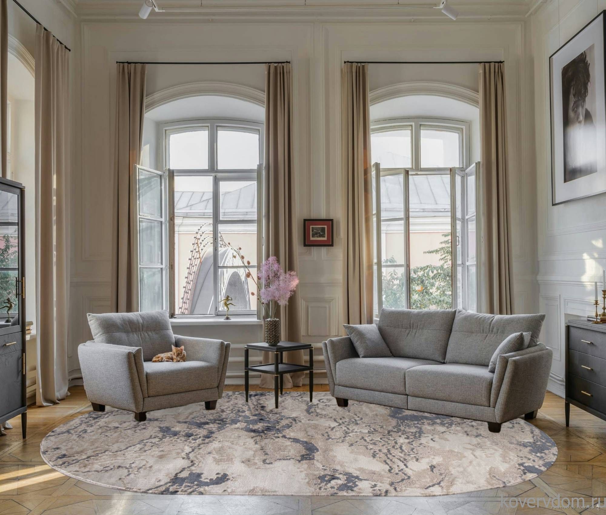 Ковер LUCCI P1263 D.BLUE / D.BLUE Овал