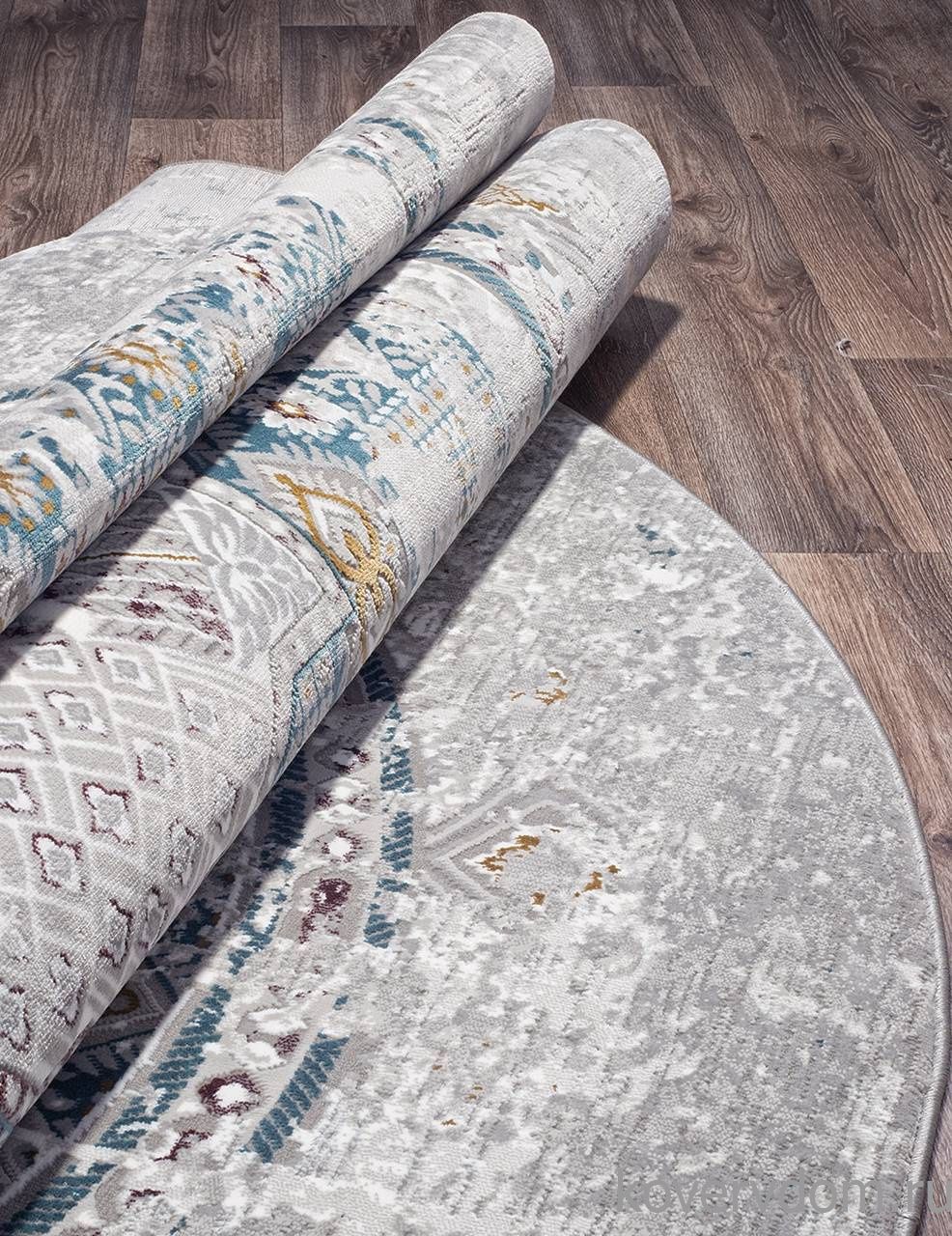 Ковер QUANTUM 03007G GREY / GREY Овал Ковер QUANTUM 03007G GREY / GREY Овал