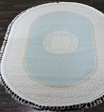 Пушистый ковер HUNKAR 07908A BLUE / BLUE Овал